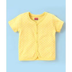 Babyhug 100% Cotton Antibacterial Half Sleeves Vests Bee Print Pack of 5 - Pink Blue & Yellow