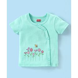 Babyhug 100% Cotton Antibacterial Half Sleeves Vests Bee Print Pack of 5 - Pink Blue & Yellow
