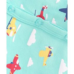 Babyhug 100% Cottton Anti Bacterial Half Sleeves Vest Pack Of 3  - Blue Green