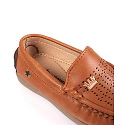 Cute Walk by Babyhug Slip On Formal Shoes with Crown Applique - Brown