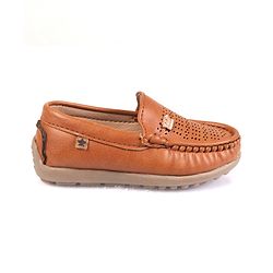 Cute Walk by Babyhug Slip On Formal Shoes with Crown Applique - Brown