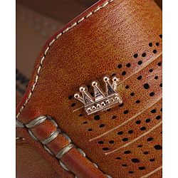 Cute Walk by Babyhug Slip On Formal Shoes with Crown Applique - Brown