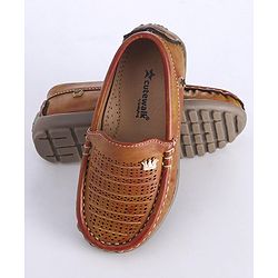 Cute Walk by Babyhug Slip On Formal Shoes with Crown Applique - Brown