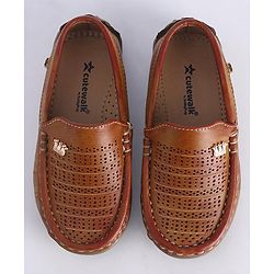 Cute Walk by Babyhug Slip On Formal Shoes with Crown Applique - Brown