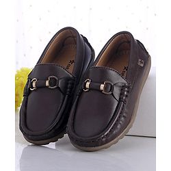 Cute Walk by Babyhug Slip On Formal Shoes with Faux Buckle - Brown