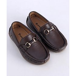 Cute Walk by Babyhug Slip On Formal Shoes with Faux Buckle - Brown