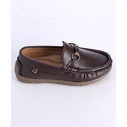 Cute Walk by Babyhug Slip On Formal Shoes with Faux Buckle - Brown