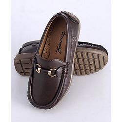 Cute Walk by Babyhug Slip On Formal Shoes with Faux Buckle - Brown