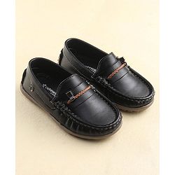Cute Walk by Babyhug Slip On Formal Shoes with Faux Buckle - Black