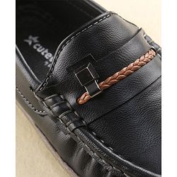 Cute Walk by Babyhug Slip On Formal Shoes with Faux Buckle - Black