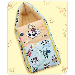 Babyhug Velour Sleeping Bag Animal Faces Print - Multicolor
