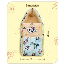 Babyhug Velour Sleeping Bag Animal Faces Print - Multicolor