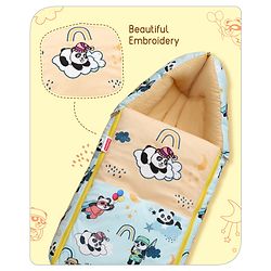 Babyhug Velour Sleeping Bag Animal Faces Print - Multicolor