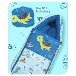 Babyhug Velour Sleeping Bag Animal Faces Print - Multicolor
