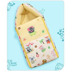 Babyhug Velour Sleeping Bag Animal Faces Print - Multicolor