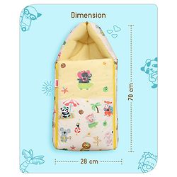 Babyhug Velour Sleeping Bag Animal Faces Print - Multicolor