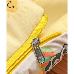 Babyhug Velour Sleeping Bag Animal Faces Print - Multicolor