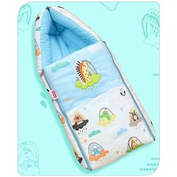 Babyhug Velour Sleeping Bag Animal Faces Print - Multicolor