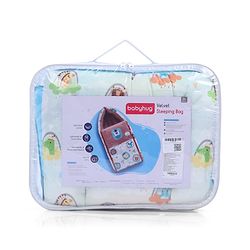 Babyhug Velour Sleeping Bag Animal Faces Print - Multicolor