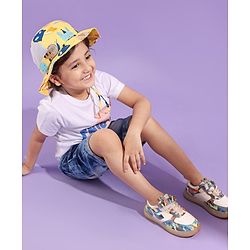 Babyhug Snail Print Bucket Hats Yellow - Diameter 16.5 cm