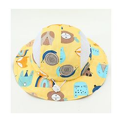 Babyhug Snail Print Bucket Hats Yellow - Diameter 16.5 cm
