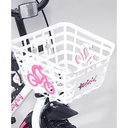 Babyhug Speedy Bicycle With Bell - Pink White| Storage Basket| Durable Brake