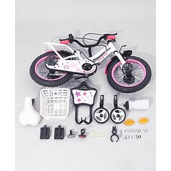 Babyhug Speedy Bicycle With Bell - Pink White| Storage Basket| Durable Brake