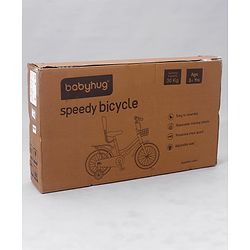 Babyhug Speedy Bicycle With Bell - Pink White| Storage Basket| Durable Brake