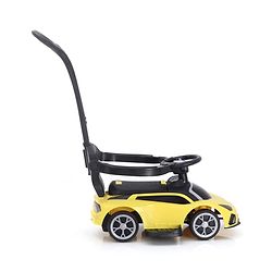 Babyhug 3 in 1 Manual Push Ride on Car with Parent Push Handle - Yellow