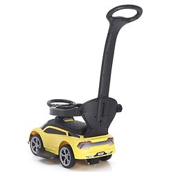 Babyhug 3 in 1 Manual Push Ride on Car with Parent Push Handle - Yellow