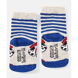 Cute Walk By Babyhug Paw Petrol Design Anti-Bacterial Ankle Length Socks Pack Of 3 - Blue & Red