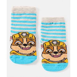 Cute Walk By Babyhug Paw Petrol Design Anti-Bacterial Ankle Length Socks Pack Of 3 - Blue & Red