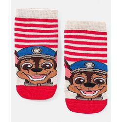 Cute Walk By Babyhug Paw Petrol Design Anti-Bacterial Ankle Length Socks Pack Of 3 - Blue & Red