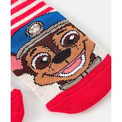Cute Walk By Babyhug Paw Petrol Design Anti-Bacterial Ankle Length Socks Pack Of 3 - Blue & Red