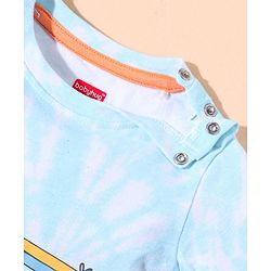 Babyhug Cotton Half Sleeves T-Shirt & Shorts Set Bus & Text Print- Blue