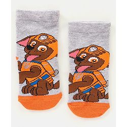 Cutewalk By Babyhug Anti Bacterial Ankle Length Non Terry Socks Paw Patrol Design Pack of 3- Grey & Red