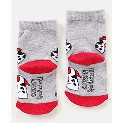 Cutewalk By Babyhug Anti Bacterial Ankle Length Non Terry Socks Paw Patrol Design Pack of 3- Grey & Red