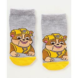 Cutewalk By Babyhug Anti Bacterial Ankle Length Non Terry Socks Paw Patrol Design Pack of 3- Grey & Red