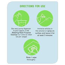 Babyhug Home All Purpose Neem Oil Cleanser for Baby-Safe Cleaning  300ml | Multipurpose Surface Cleaner for Toys & Floors | kills 99.9% Germs | Anti- Bacterial | Natural | Phosphorus Free