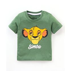 Babyhug Cotton Half Sleeves T-Shirt Simba Print - Green