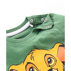 Babyhug Cotton Half Sleeves T-Shirt Simba Print - Green