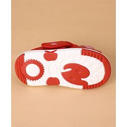 Cute Walk by Babyhug Sandals With Velcro Closure Sequins Detailing & Bow Applique - Red