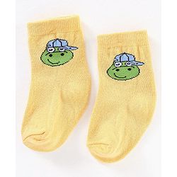 Cute Walk by Babyhug Anti Bacterial Ankle Length Non Terry Striped Socks Pack of 3 - Blue Yellow