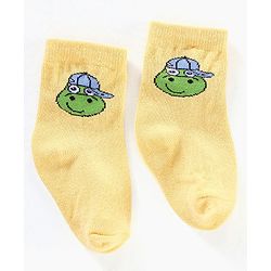 Cute Walk by Babyhug Anti Bacterial Ankle Length Non Terry Striped Socks Pack of 3 - Blue Yellow