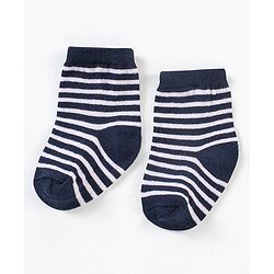 Cute Walk by Babyhug Ankle Length Anti Bacterial Striped Socks Pack Of 3 - Red Black