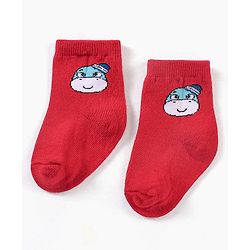 Cute Walk by Babyhug Ankle Length Anti Bacterial Striped Socks Pack Of 3 - Red Black