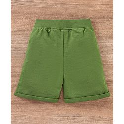 Babyhug 100% Cotton Half Sleeves T-Shirt and Knee Length Shorts Lion Print - White and Olive