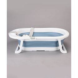 Babyhug Foldable Bath Tub with Printed Cushion - Blue