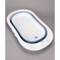 Babyhug Foldable Bath Tub with Printed Cushion - Blue