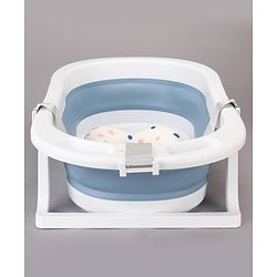 Babyhug Foldable Bath Tub with Printed Cushion - Blue